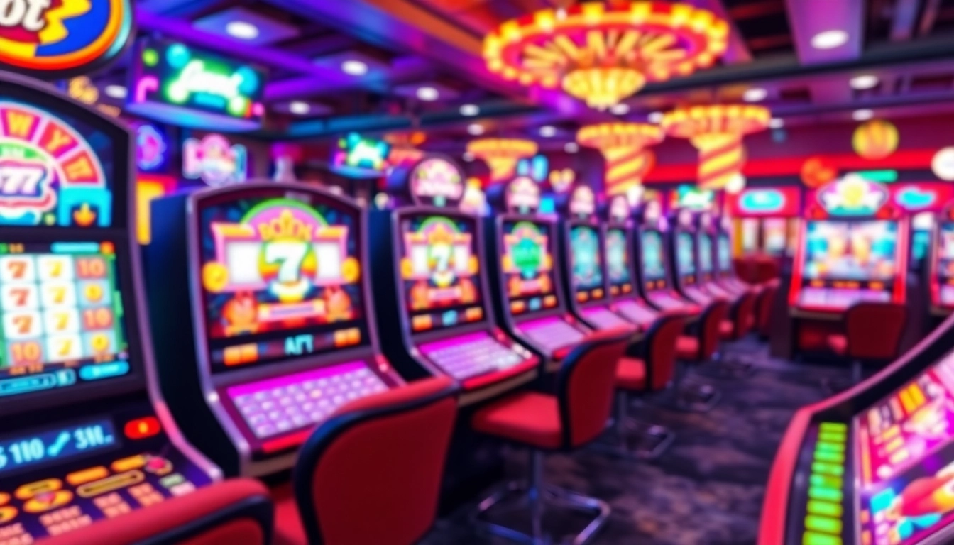 Play exciting slot online games with vibrant animations and captivating graphics in a digital casino setting.