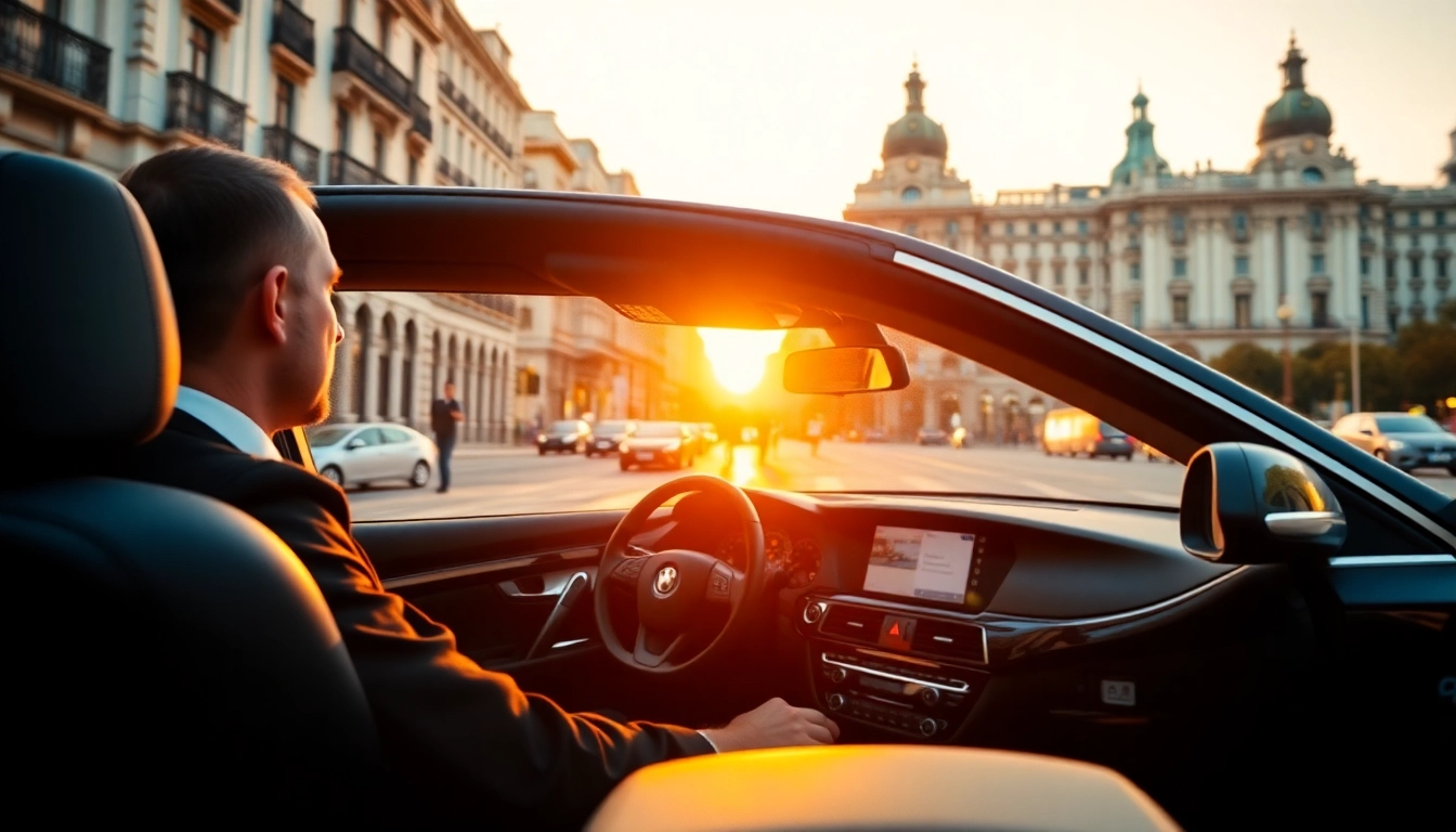 Luxury hire chauffeur Madrid providing a premium driving service in a stylish black sedan.