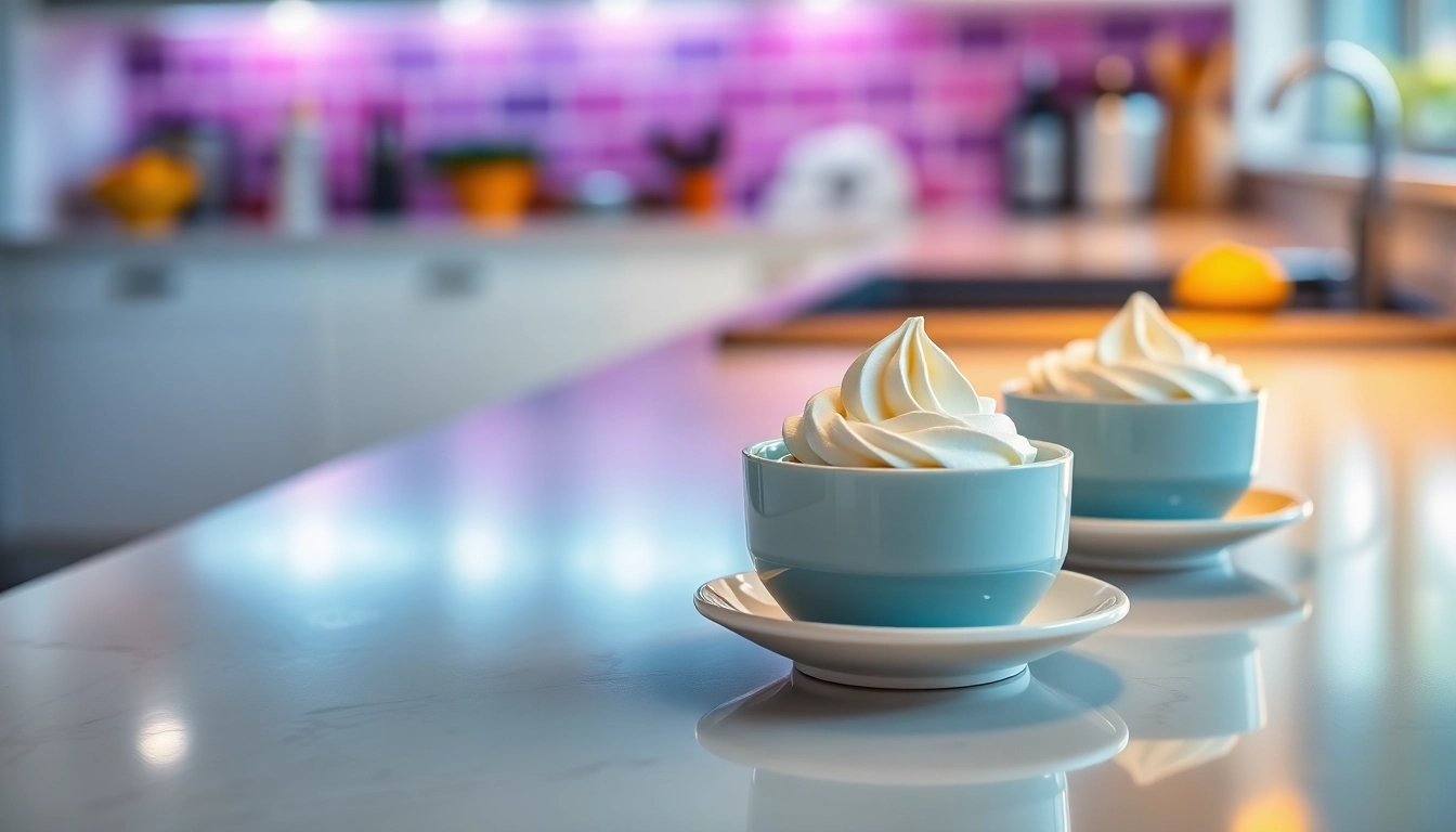 Using cream charger Singapore to create whipped cream for delicious desserts.