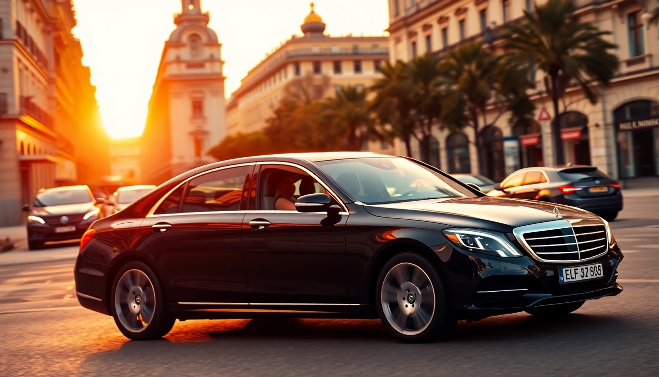 Luxury hire chauffeur in Madrid, providing a premium travel experience in a sleek black sedan.