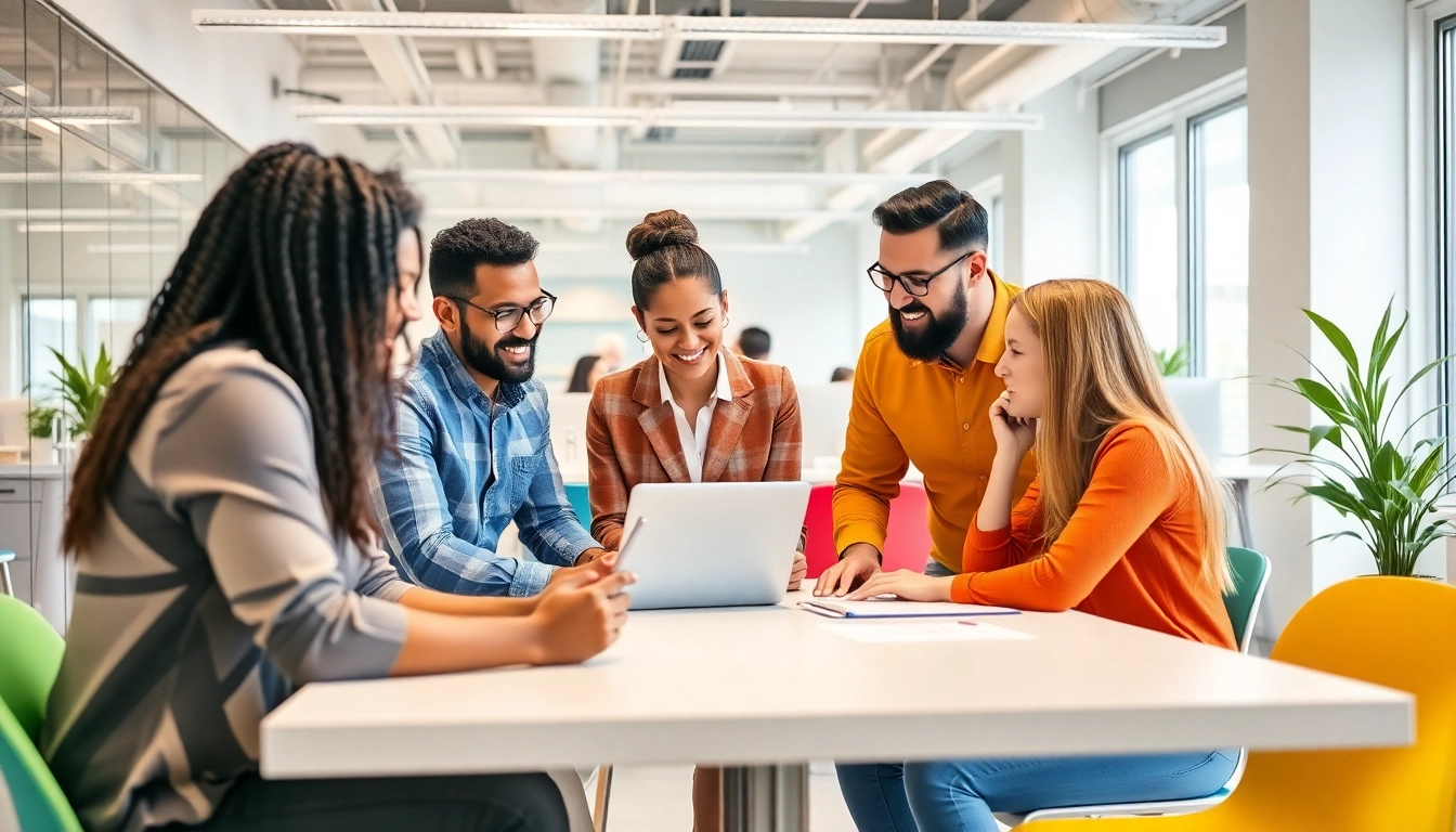 Employers of record provide seamless solutions for remote workforce management in a collaborative office setting.