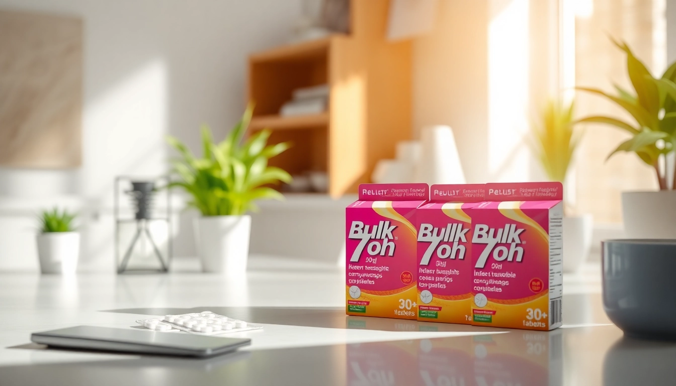 Showcase Bulk 7oh tablets in vibrant packaging to highlight quality and appeal to health-conscious consumers.