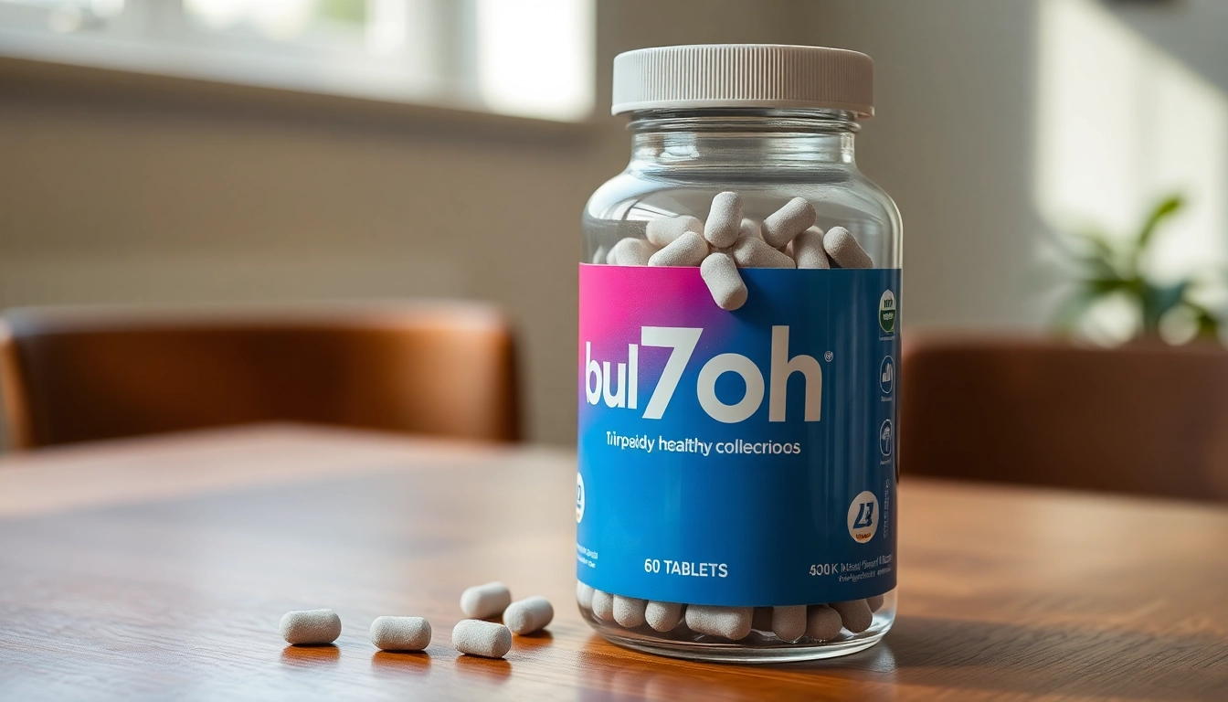 Showcase Bulk 7oh tablets in a modern jar, emphasizing quality and health benefits.