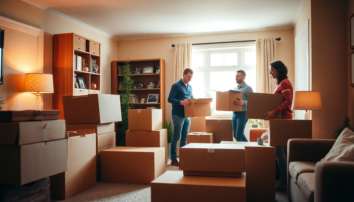 Professional movers from removal companies West Yorkshire efficiently clearing a house.