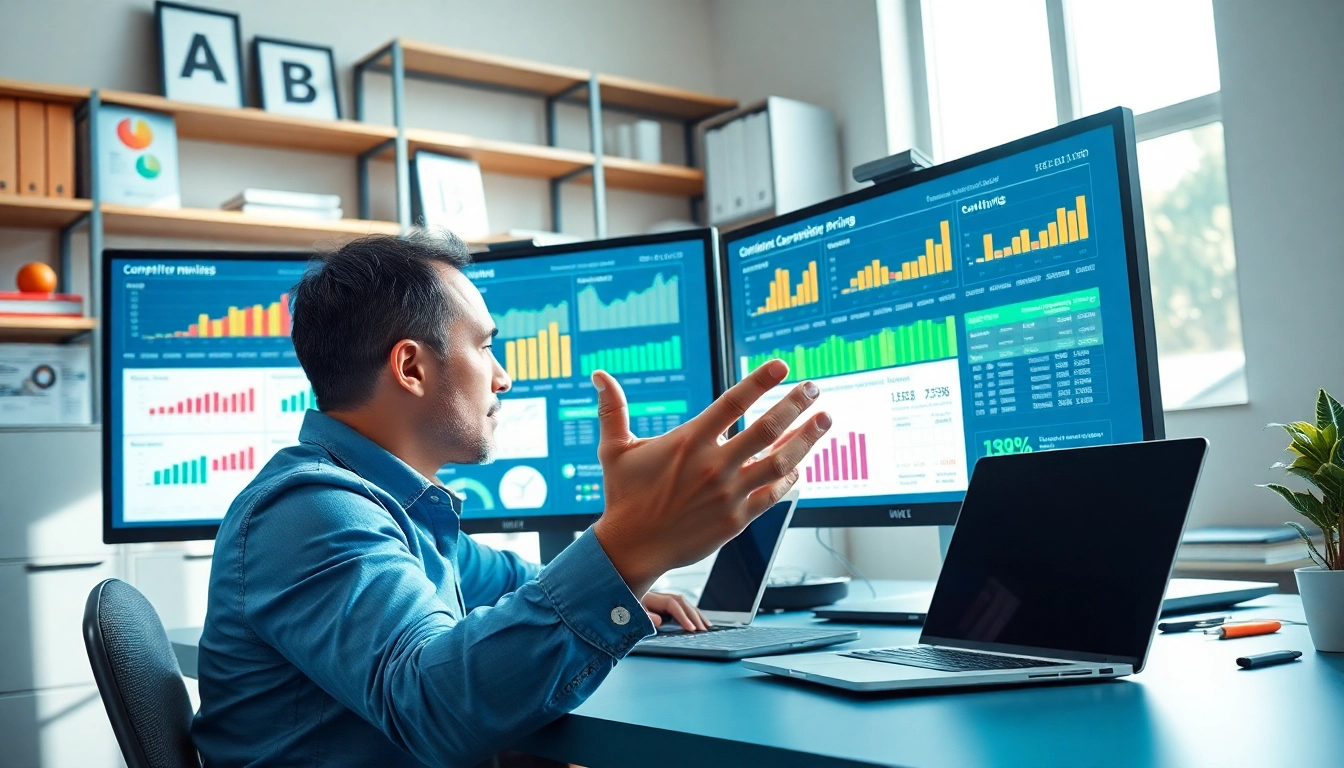 Find competitor pricing analysis in a professional workspace with digital marketing tools.