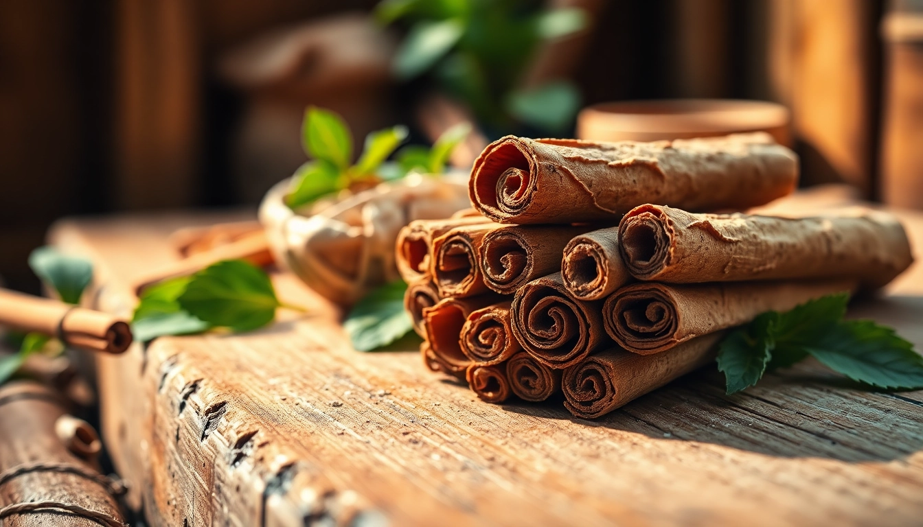 Cinnamon Bark pieces showcased on a rustic wooden surface, highlighting their unique textures.