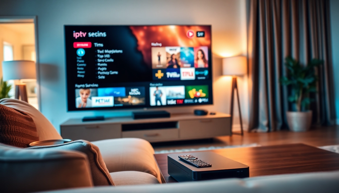 Experience no credit card IPTV trial with a modern home entertainment setup showcasing diverse streaming options.