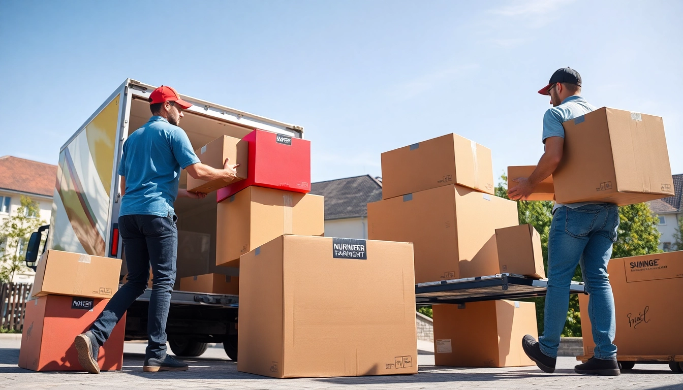 Efficient team handling Umzug Erlangen with care, packing furniture for safe transport.