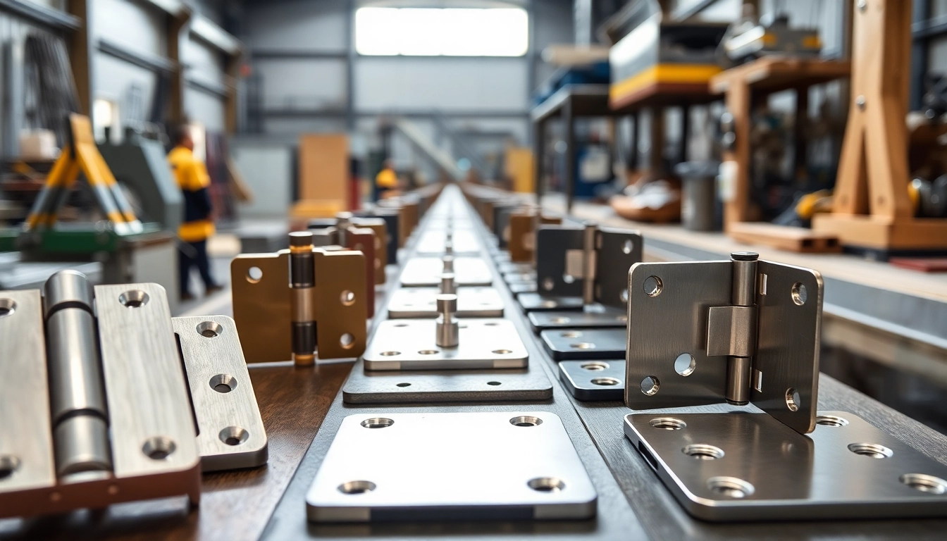 Discover a Door Hinges Manufacturer showcasing high-quality metal hinges in a professional environment.