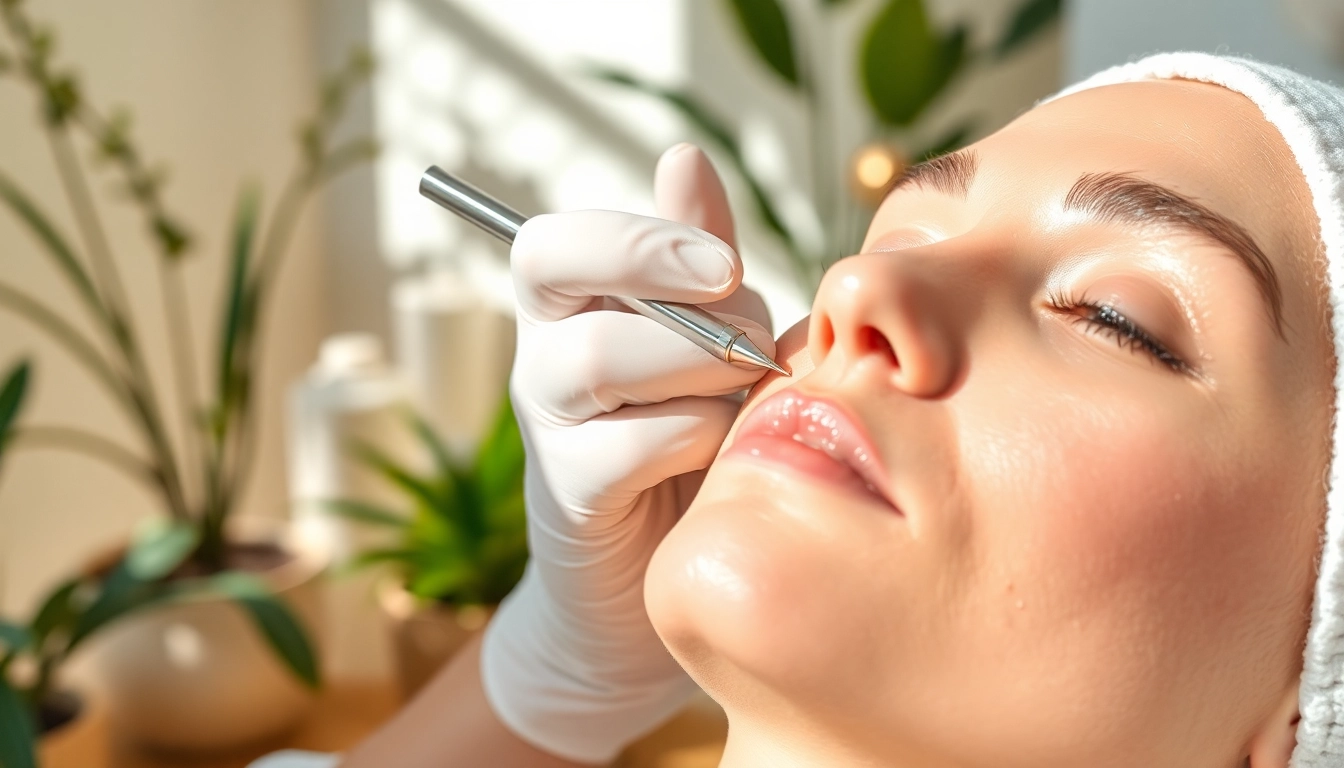 Expert derma planning procedure showcasing skin rejuvenation technique in a calming spa.