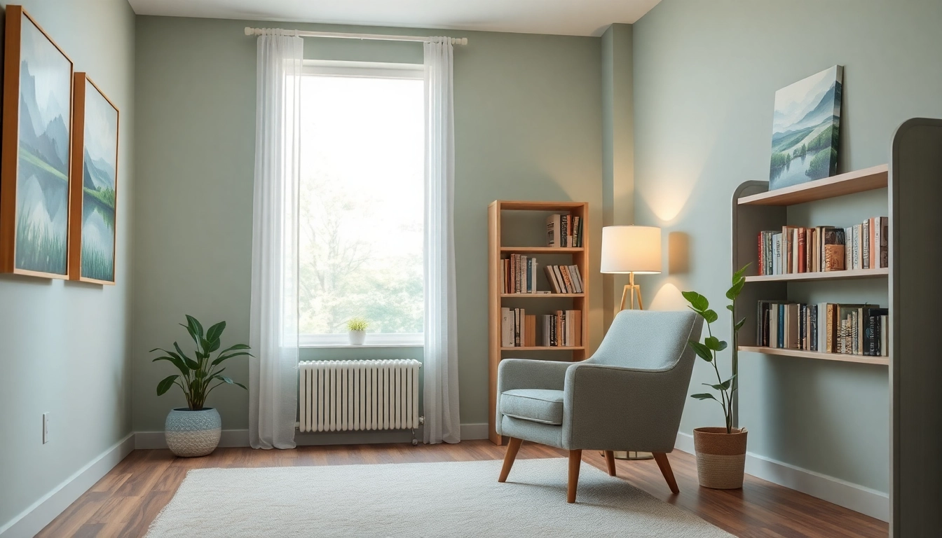 Experience healing trauma in a calming therapy room that enhances relaxation and recovery.