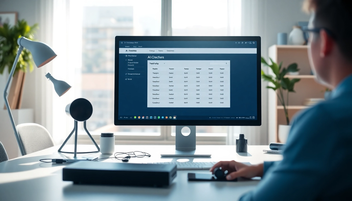 Analyze text effectively with our AI checker displaying results on a sleek interface.