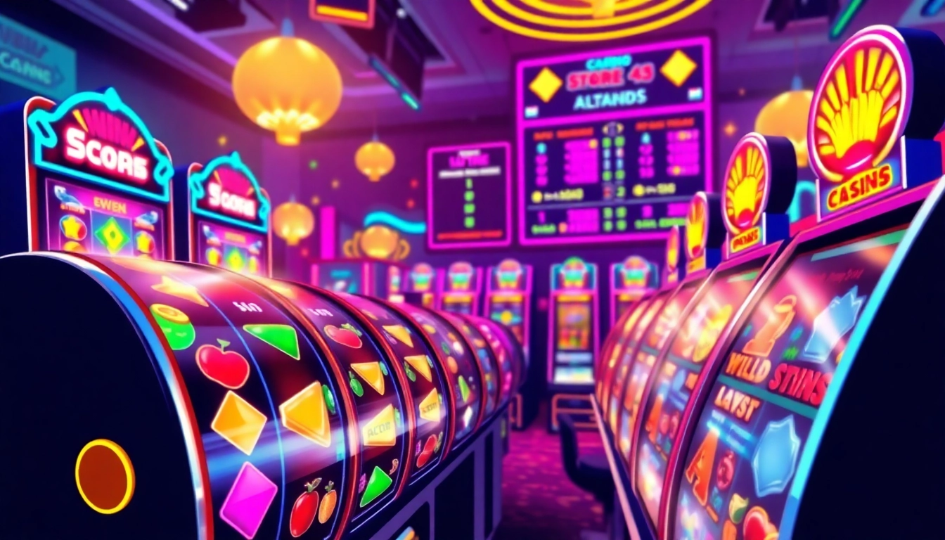 Menangkan judi slot online batman138 dengan tampilan slot penuh warna dan suasana kasino yang energik.